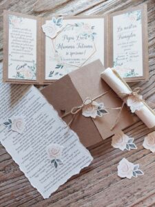 Partecipazioni stile shabby chic kraft