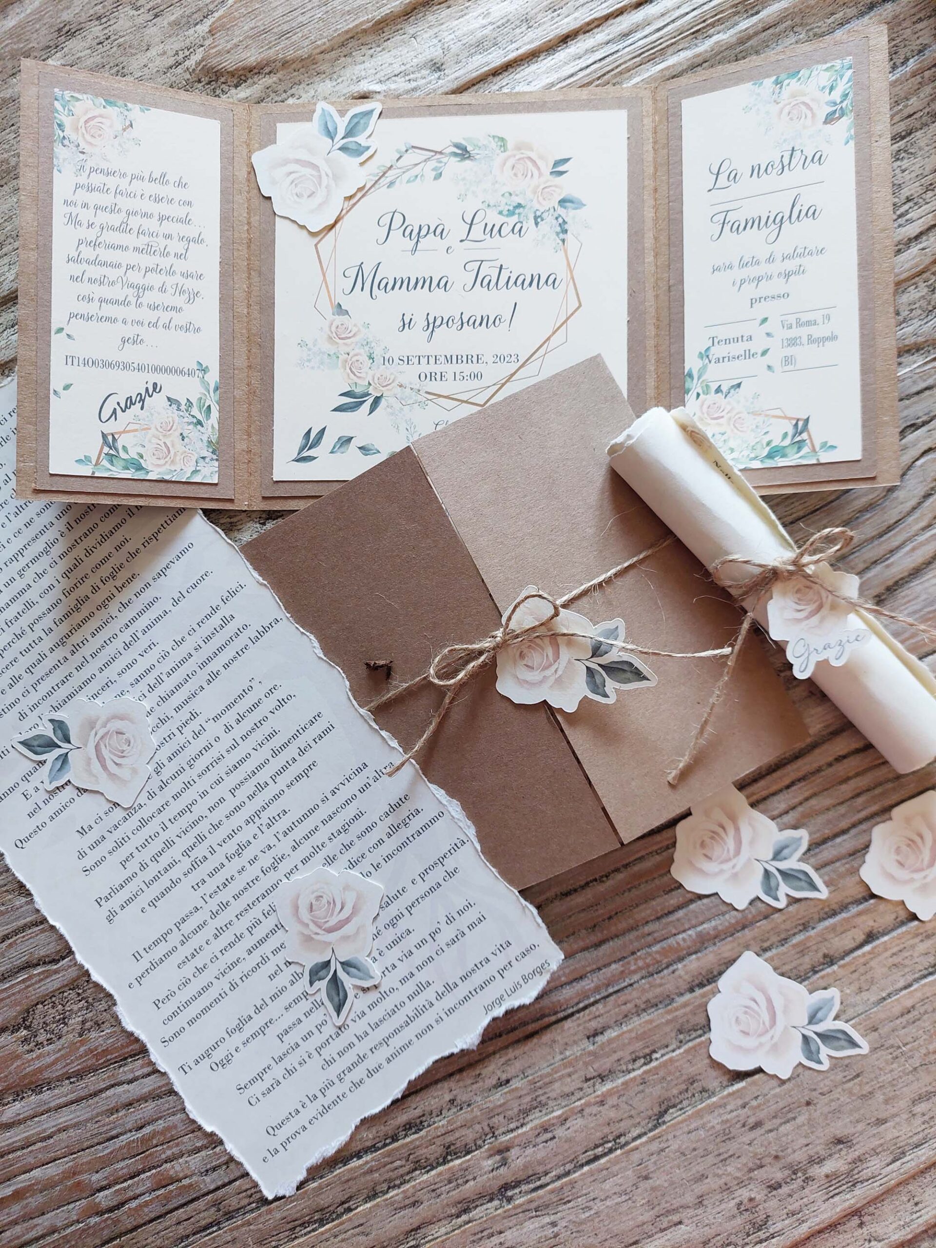 coordinato matrimonio shabby chic completo