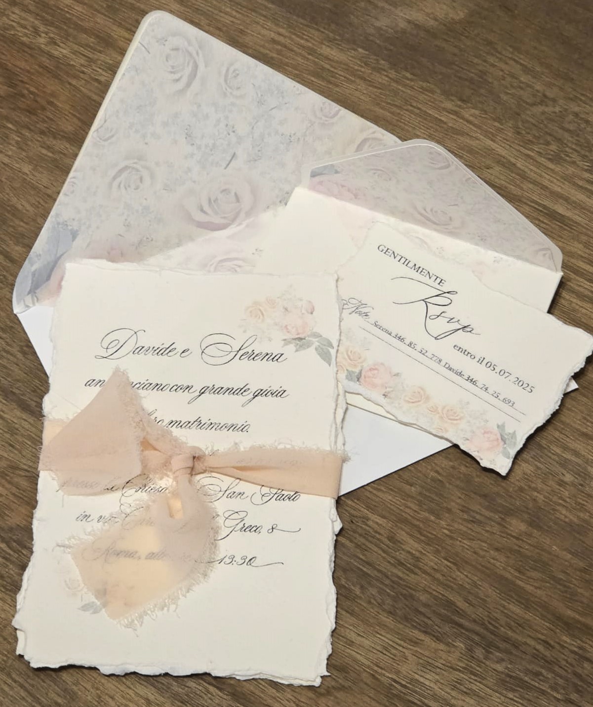 carta artigianale per inviti matrimonio shabby chic